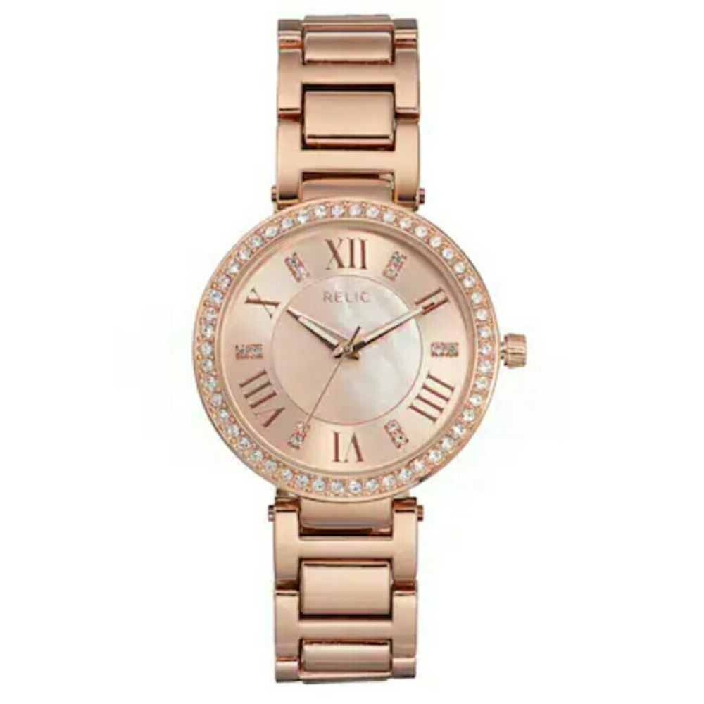 NWT Relic Women's Isabelle Crystal Watch - Picture 1 of 5